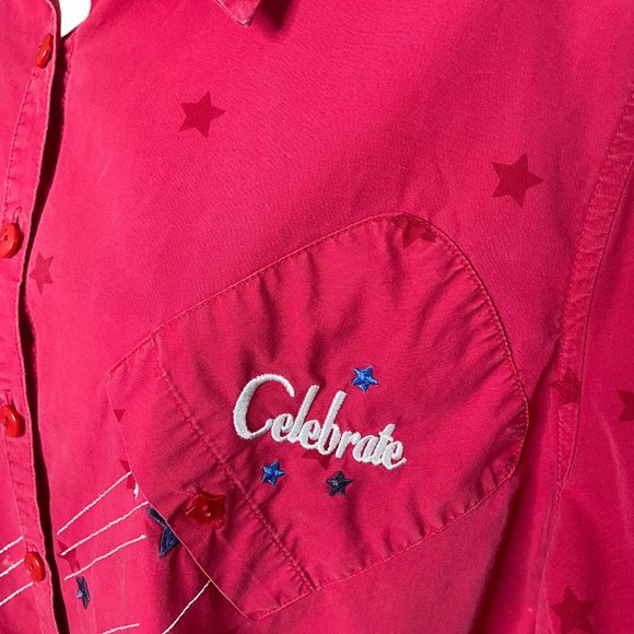 Disney Celebrate Tigger Shirt Button Down Blouse Plus Size 18W Red - Picture 3 of 10